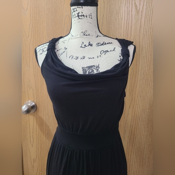Merona Black Cowl Neck Comfy Jersey Knit Summer Dress - Picture 2 of 4